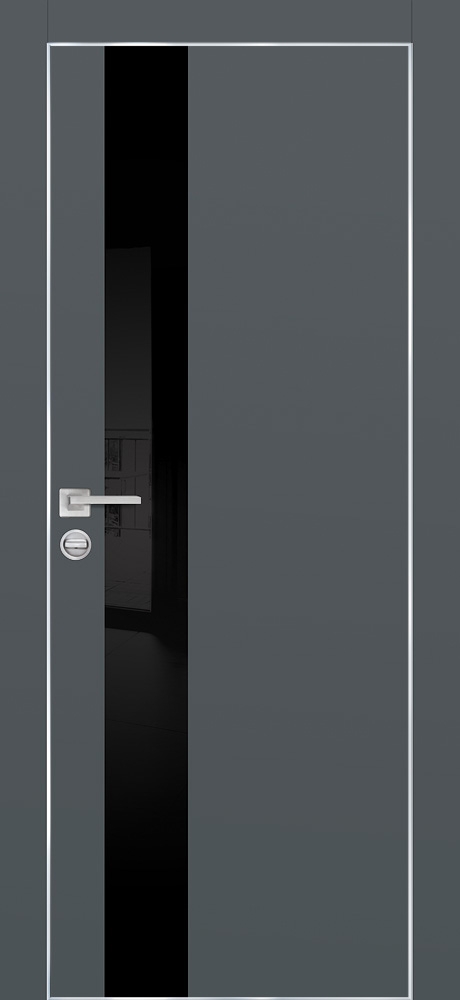Фото Межкомнатная дверь PX-10  AL кромка с 4-х ст. Графит матовый